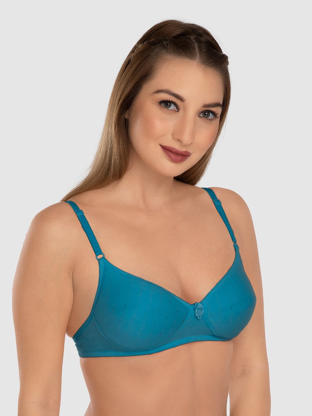 Daisy Dee Teal Blue and Pink Padded Non-Wired Full Coverage T-Shirt Bra Pack of 2 - NCHL-T.BLUE/PINK