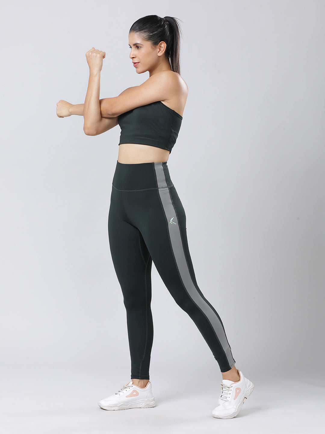 Women Bloom Algal-Coo Grey Solid Tights - Augusta- BA-CG