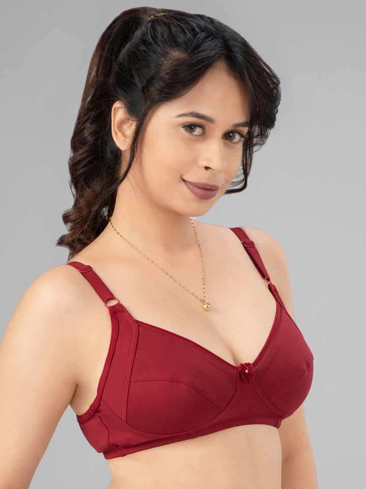 Lovable Maroon Non Padded Non Wired Full Coverage Bra L-2298-MAROON