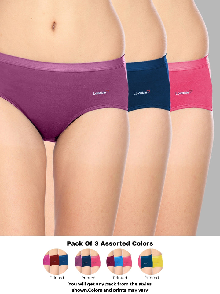 Women Multicolour Solid Hipster Panty - COZY COT HIPSTER