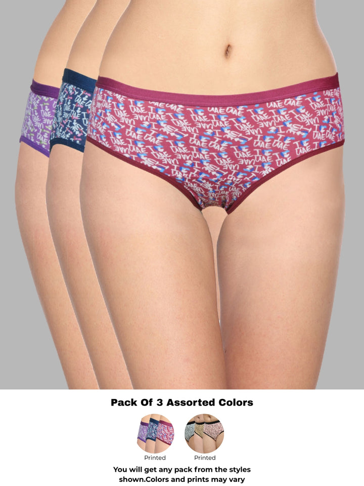 Women Multicolour Printed Hipster Panty - 1300-1399