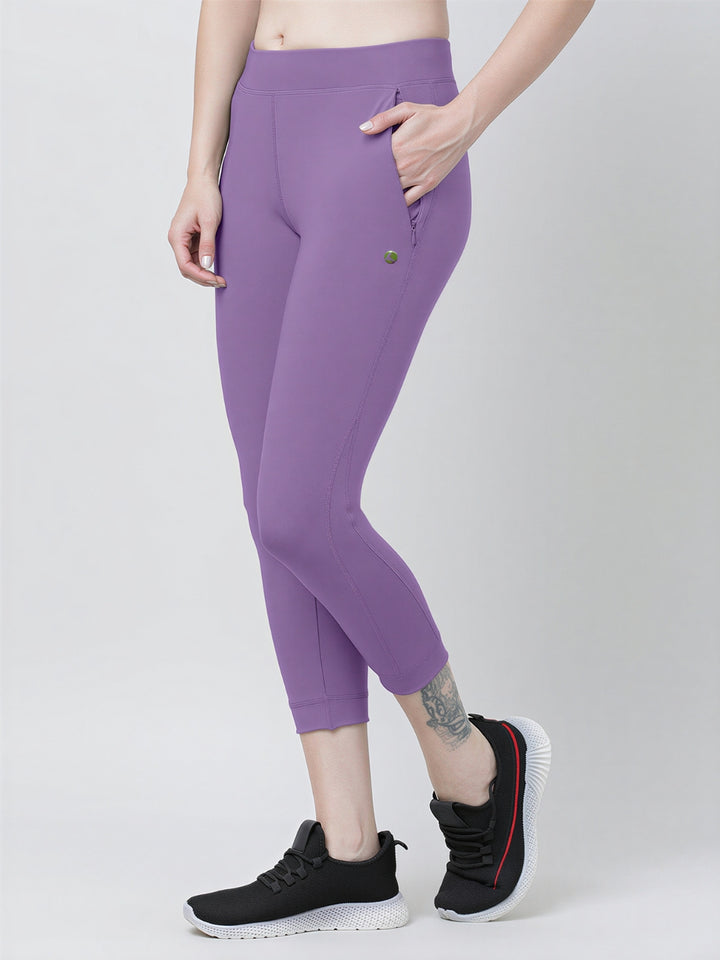 Women Purple Ash Solid Skinny Fit Capri - LONG RANGE CAPRI-PA
