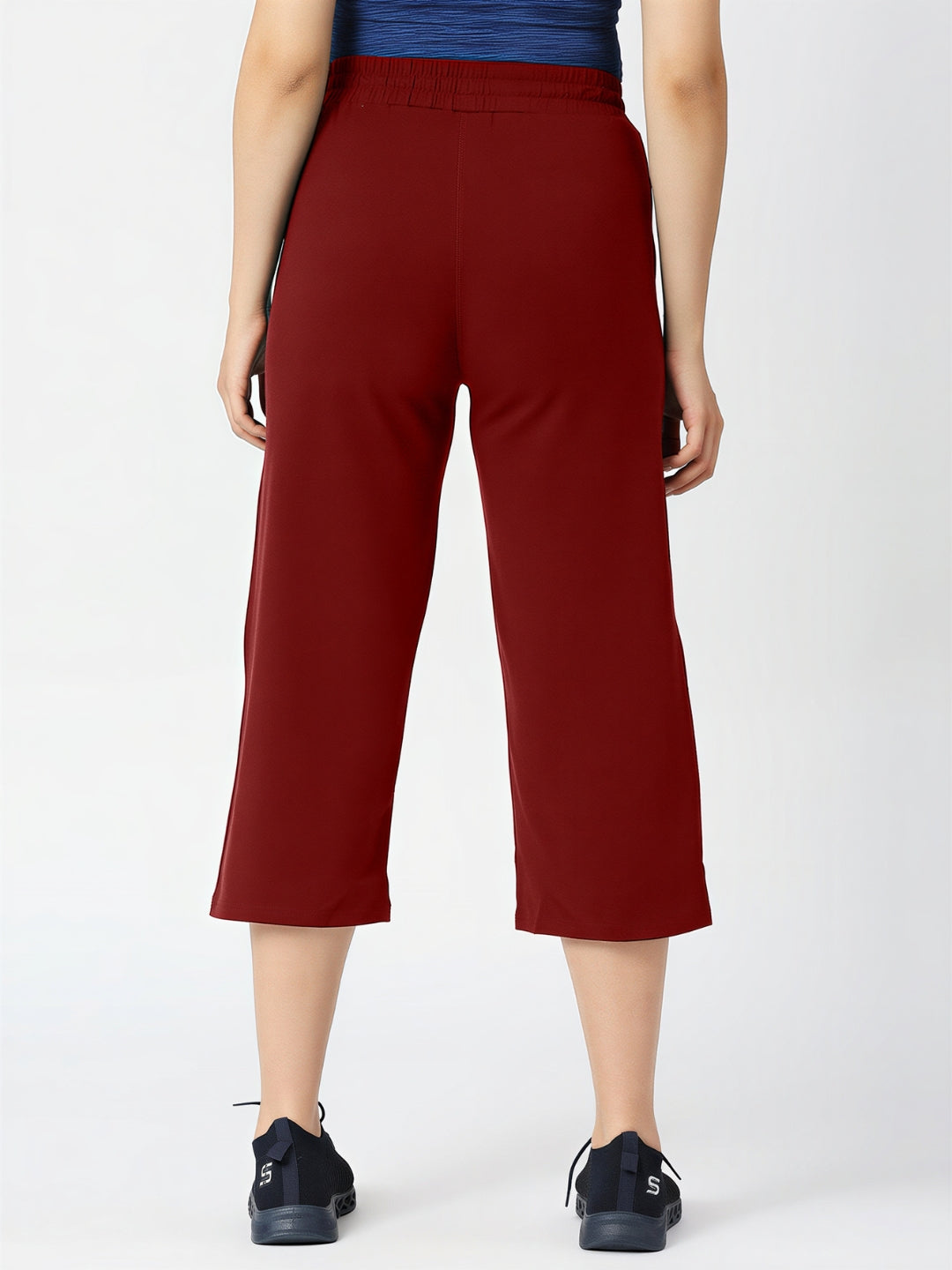 Women Maroon Solid Mid Rise Yoga Pants-BASE PACE YOGA_MR
