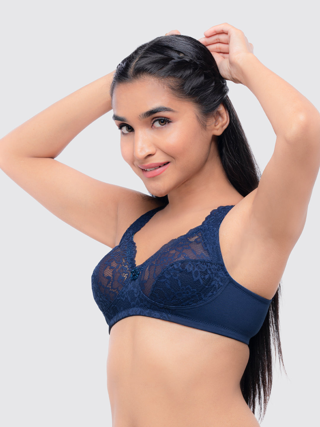 Lovable Navy Non Padded Non Wired Full Coverage Bra ORIGINAL-Navy-Lovable India