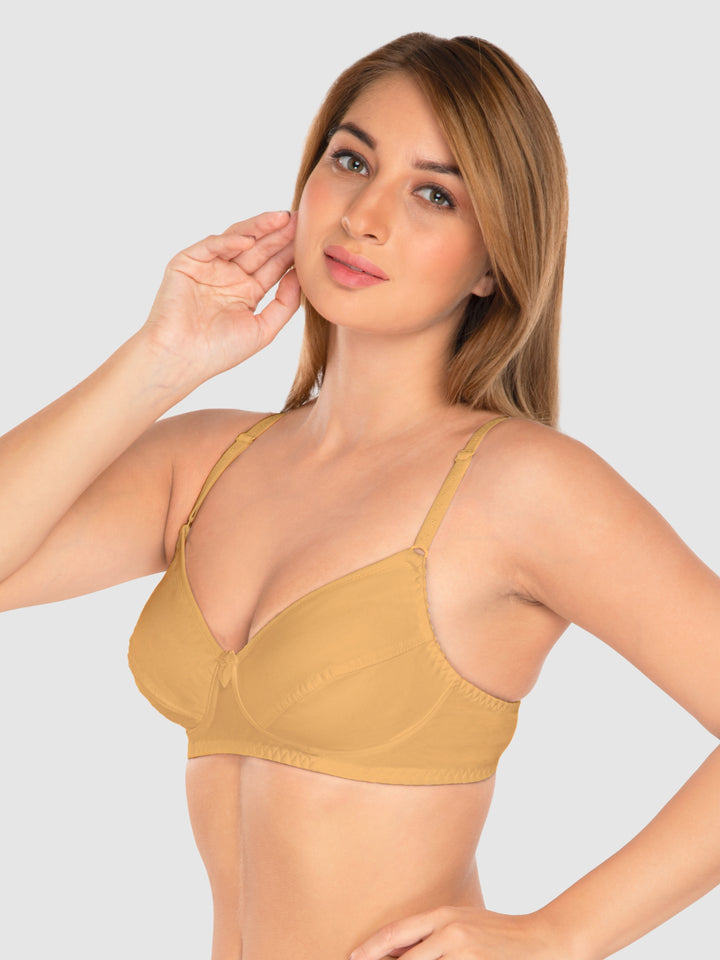 Daisy Dee White and Skin Non Padded Wirefree Full Coverage T-Shirt Bra Pack of 2 - NCLBR-WHITE/SKIN