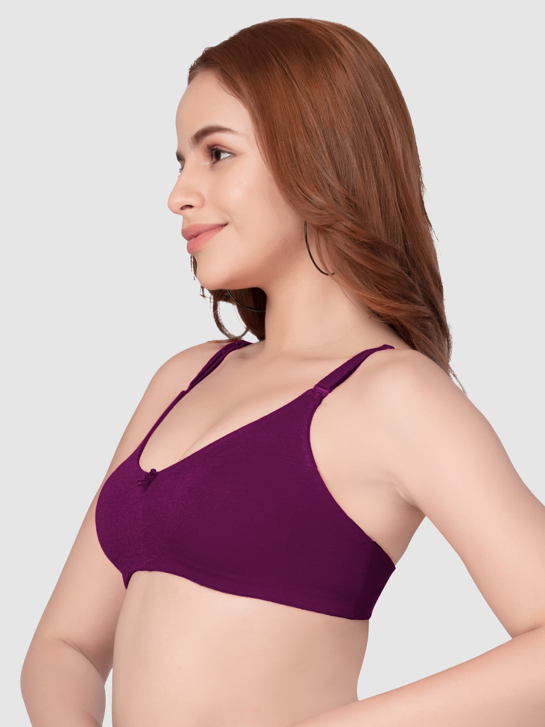 Daisy Dee Rani Pink and Wine Non Padded Non-Wired Full Coverage T-Shirt Bra Pack of 2 - NANYA-R.Pink/Wine