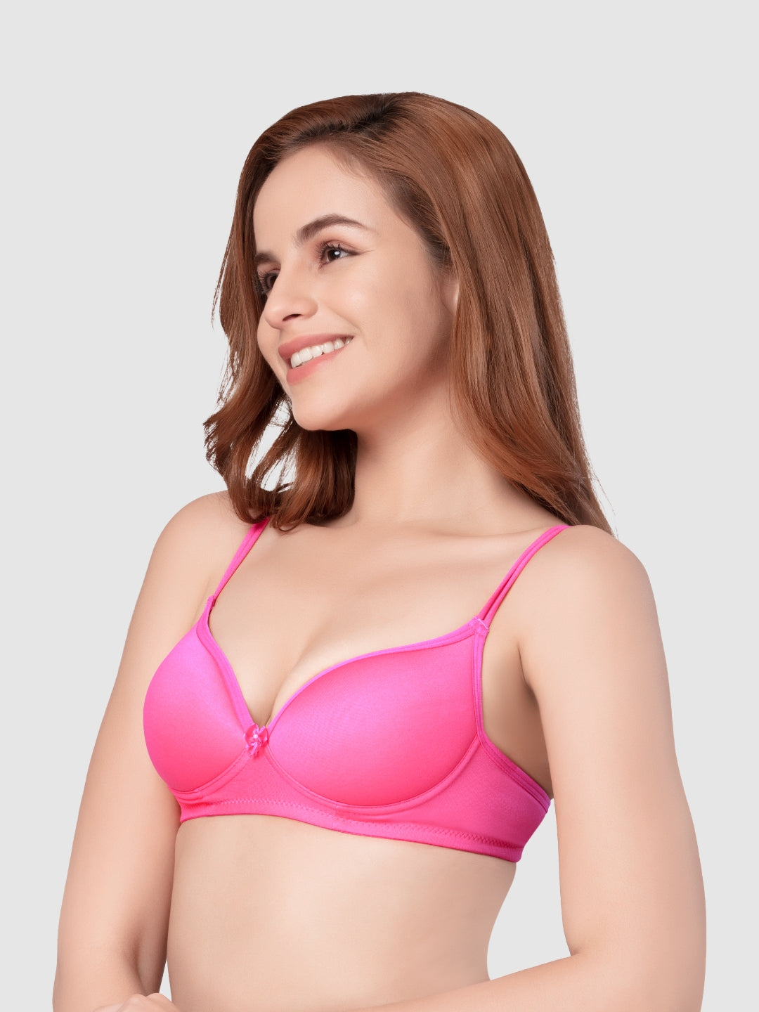 Daisy Dee Carrot and Dark Pink Padded Non-Wired Full Coverage Bra Pack of 2 - NKWI-Carrot/D.Pink