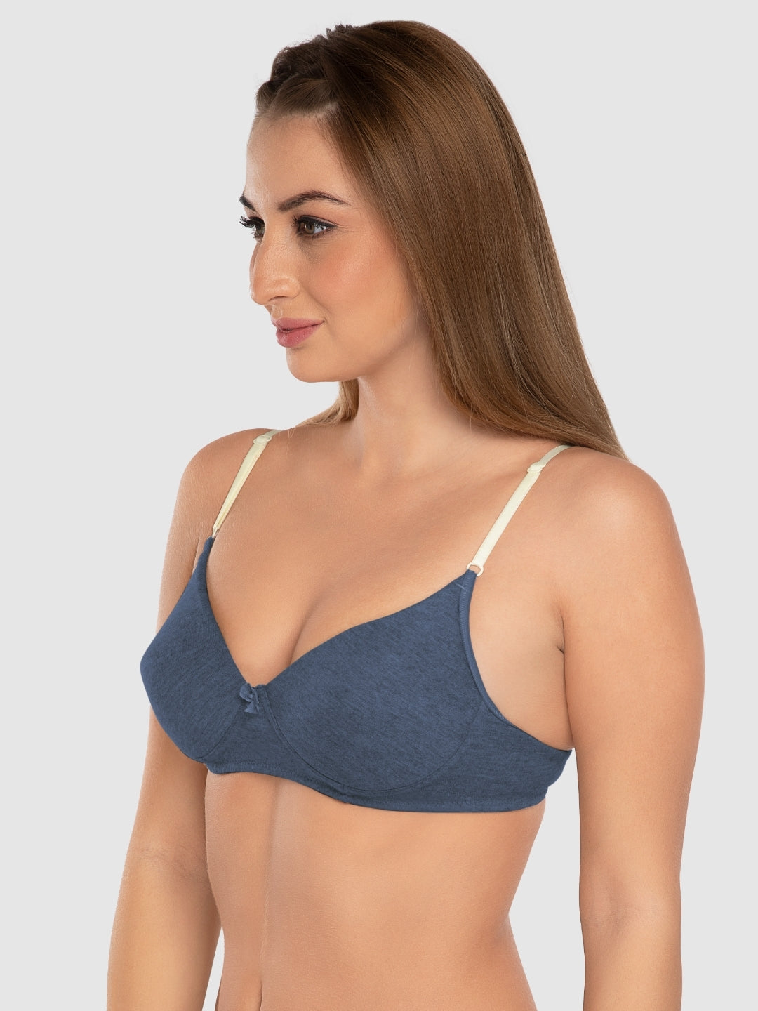 Daisy Dee Denim Blue and Wine Padded Non-Wired Full Coverage Bra Pack of 2 - NJZZ-D.BLUE/WINE