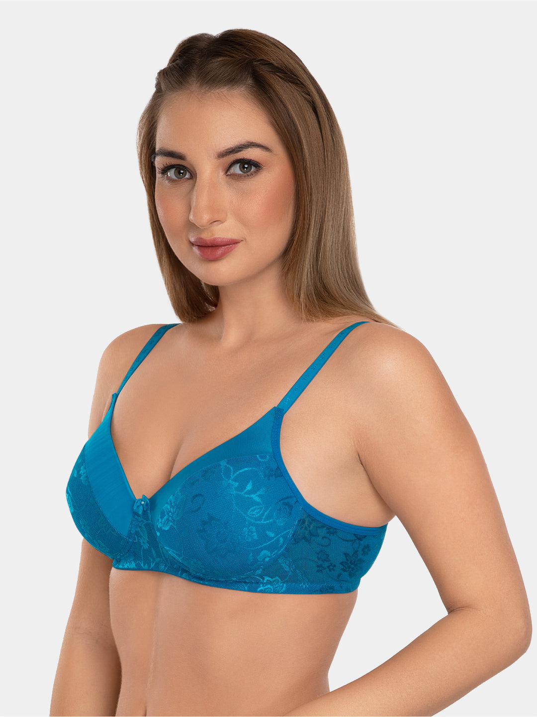 Daisy Dee Maroon and T Blue Padded Non-Wired Full Coverage Bra Pack of 2 - NVLR-Maroon/T.Blue