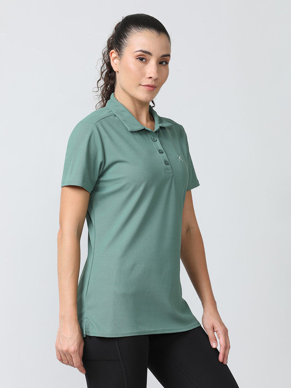 Women Pista Green Solid Tops & T-Shirts - LOKI TEE - Pista