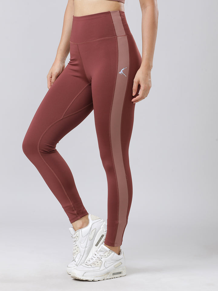 Women  New Java-Mud Merlot Solid Tights - Augusta- NJ-MM