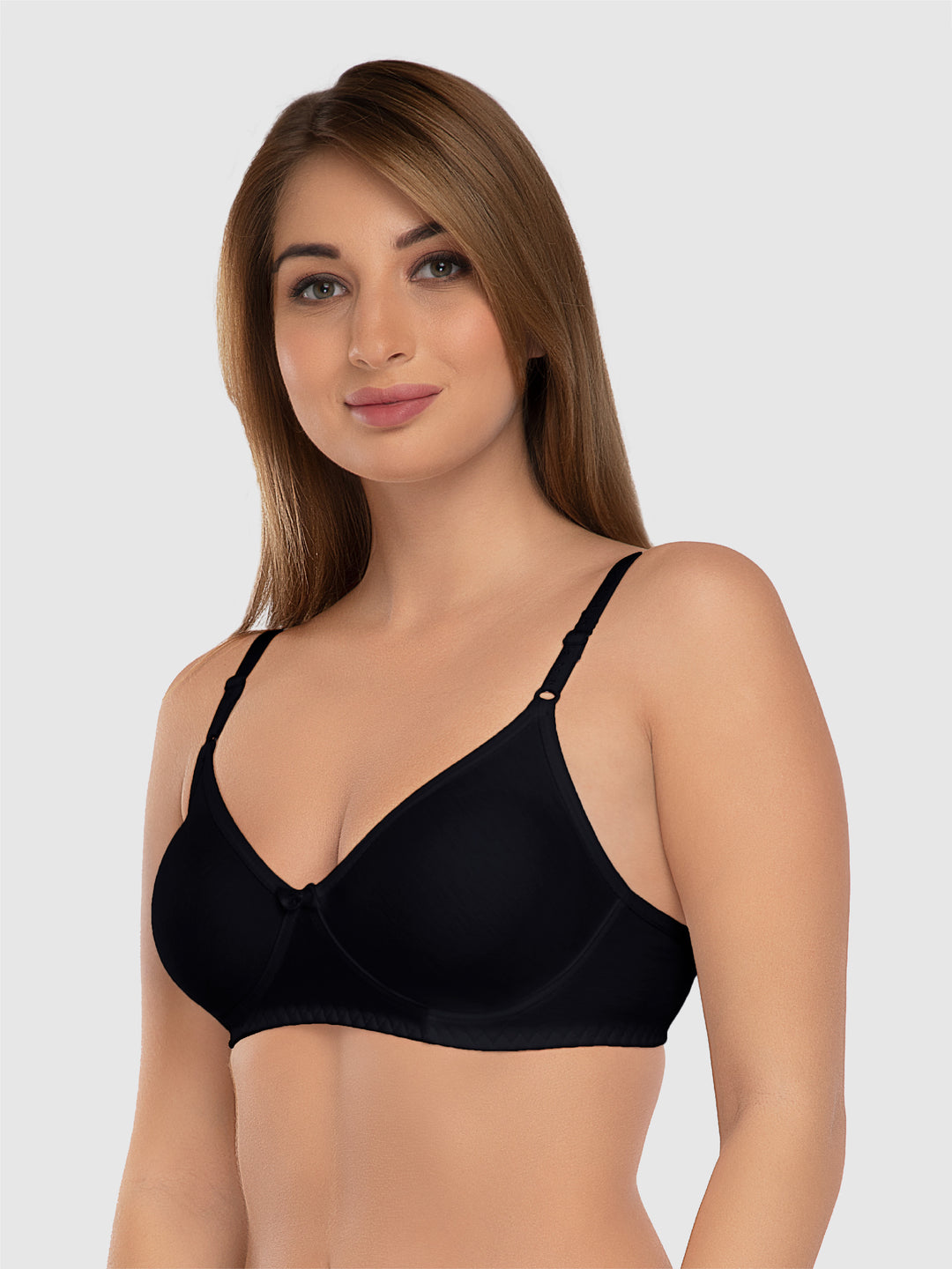 Daisy Dee Black and Skin Non Padded Non-Wired Full Coverage Bra Pack of 2 - NSTRD-Black/Skin