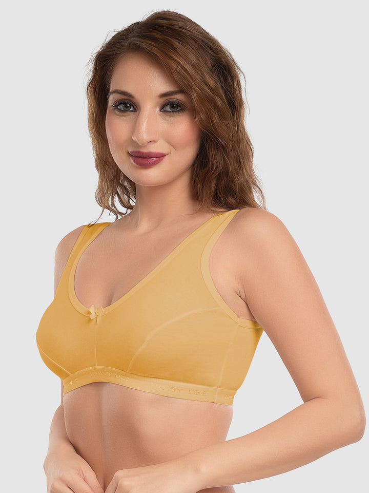 Daisy Dee T.Blue and Beige Non Padded Wirefree Full Coverage Sports Bra Pack of 2 - NLRA-T.BLUE/BEIGE