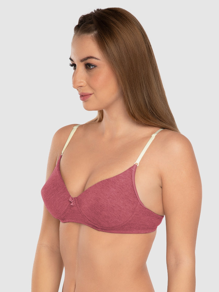 Daisy Dee Red and Dark Grey Padded Non-Wired Full Coverage Bra Pack of 2 - NJZZ-RED/D.GREY