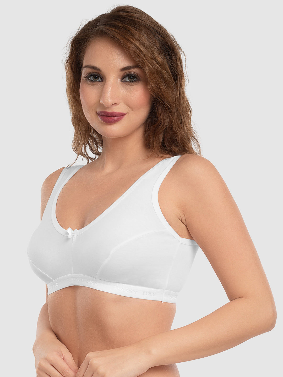 Daisy Dee White and T.Blue Non Padded Wirefree Full Coverage Sports Bra Pack of 2 - NLRA-WHITE/T.BLUE
