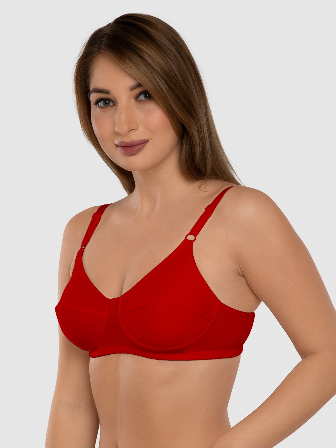 Daisy Dee Red and T.Blue Non Padded Non-Wired Full Coverage Bra Pack of 2 - NSHTL-RED/T.BLUE