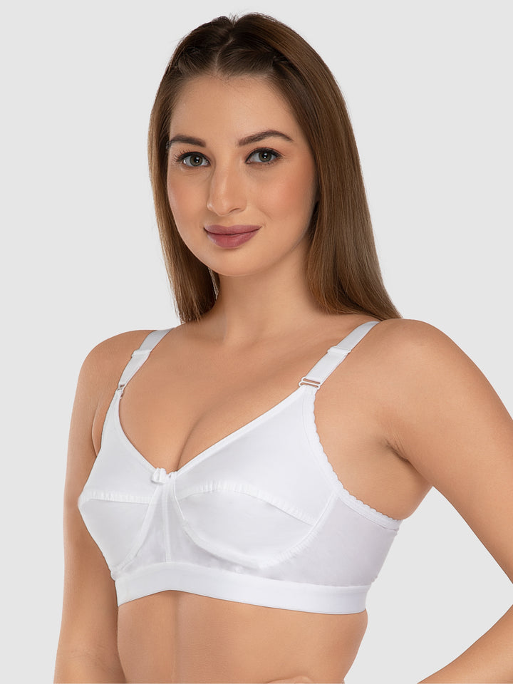 Daisy Dee Skin and White Non Padded Non Wired Full Coverage Bra Pack of 2 - NACNT-Skin/White