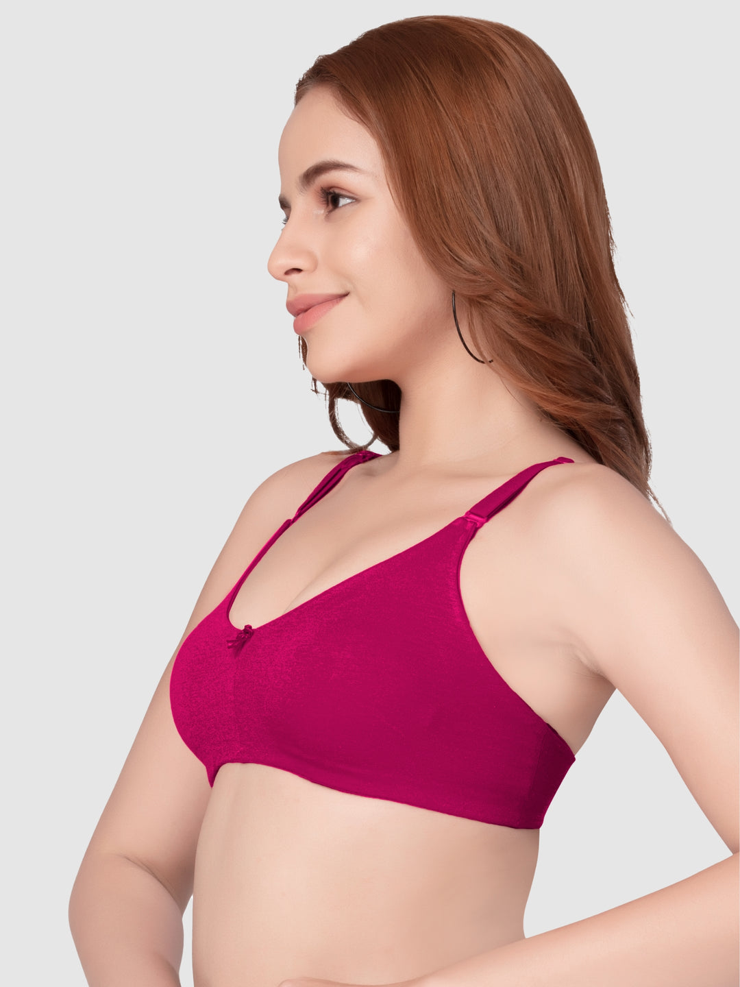 Daisy Dee Rani Pink and White Non Padded Non-Wired Full Coverage T-Shirt Bra Pack of 2 - NANYA-R.Pink/White