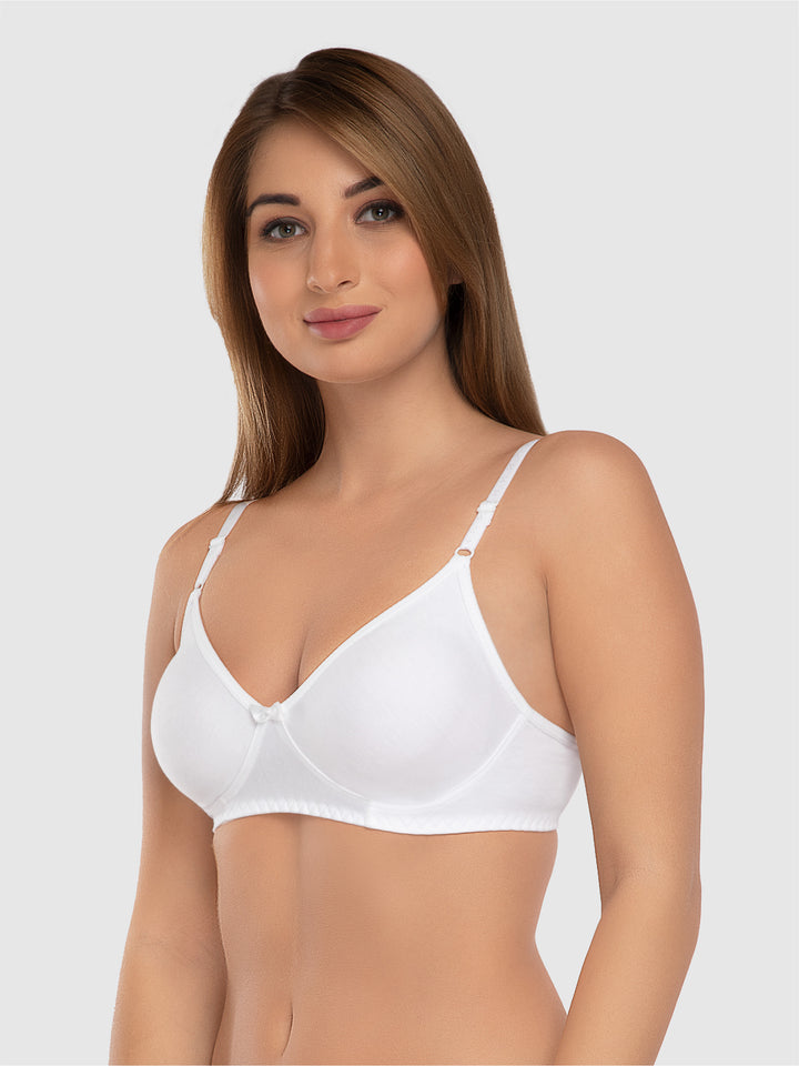 Daisy Dee White and Black Non Padded Non-Wired Full Coverage Bra Pack of 2 - NSTRD-White/Black