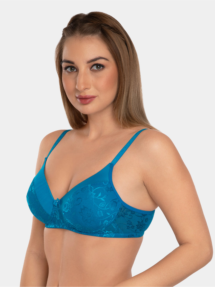 Daisy Dee Baby Pink and T Blue Padded Non-Wired Full Coverage Bra Pack of 2 - NVLR-B.Pink/T.Blue