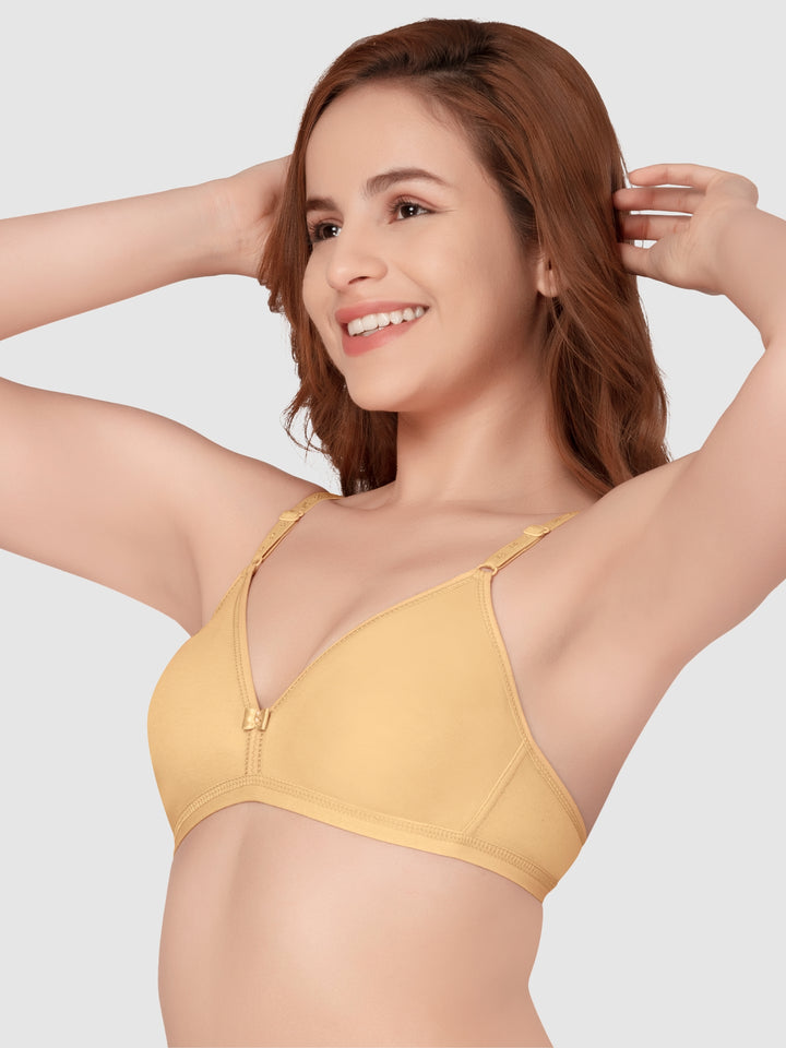 Daisy Dee Skin and White Non Padded Non Wired Full Coverage Bra Pack of 2 - NADR-Skin/White