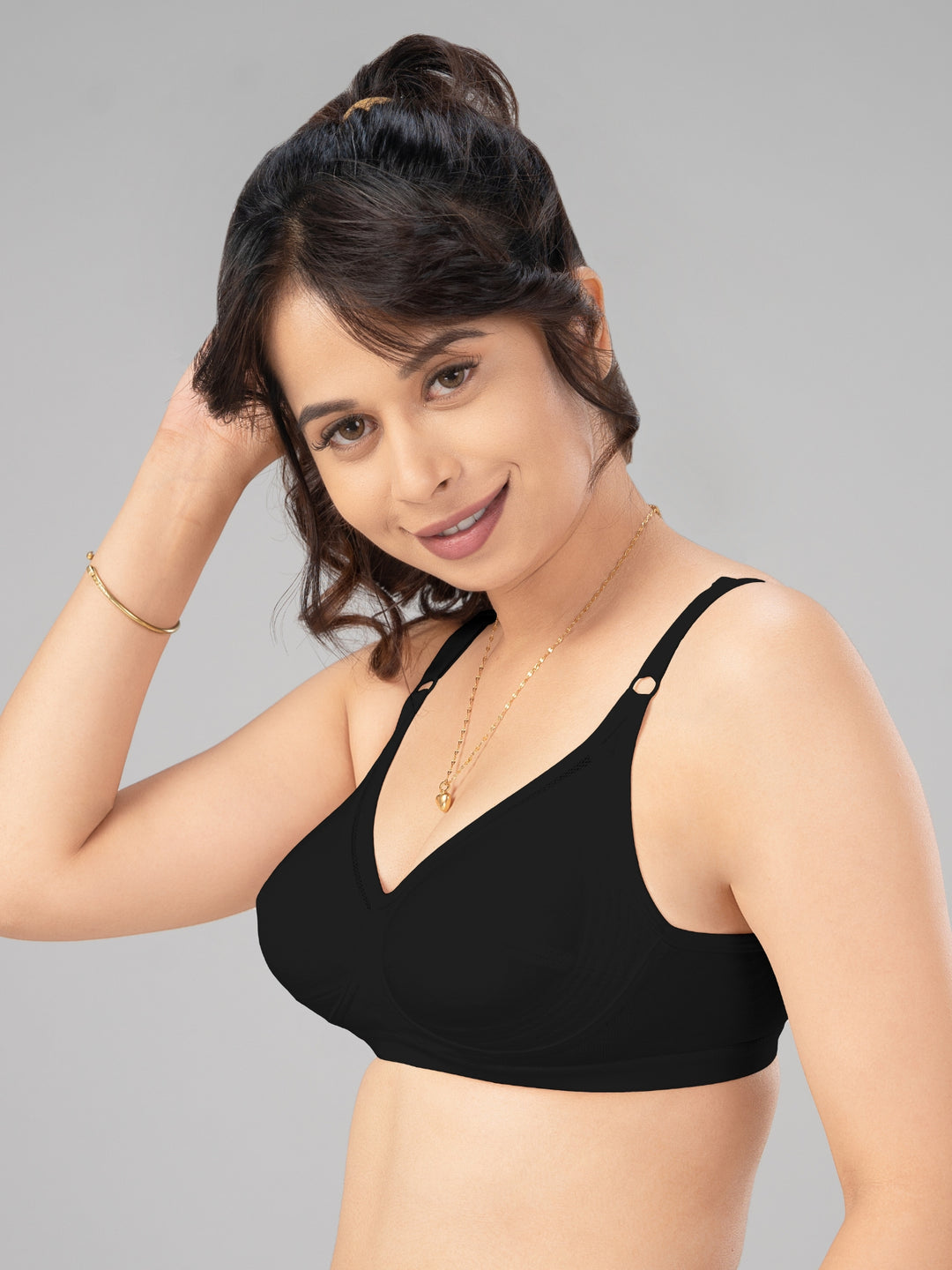 Lovable Multicolor Non Padded Non Wired Full Coverage Bra - (Pack of 2) CES-218-Black/Skin