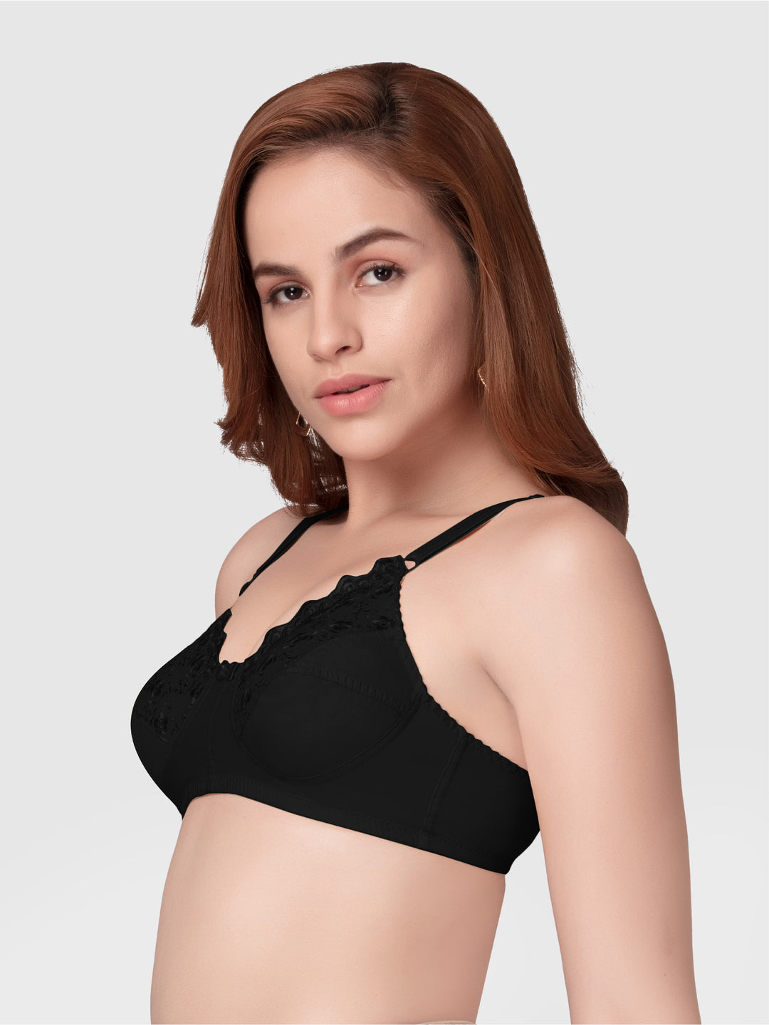 Daisy Dee Black and Skin Non Padded Non-Wired Full Coverage Bra Pack of 2 - NGLREA-Black/Skin