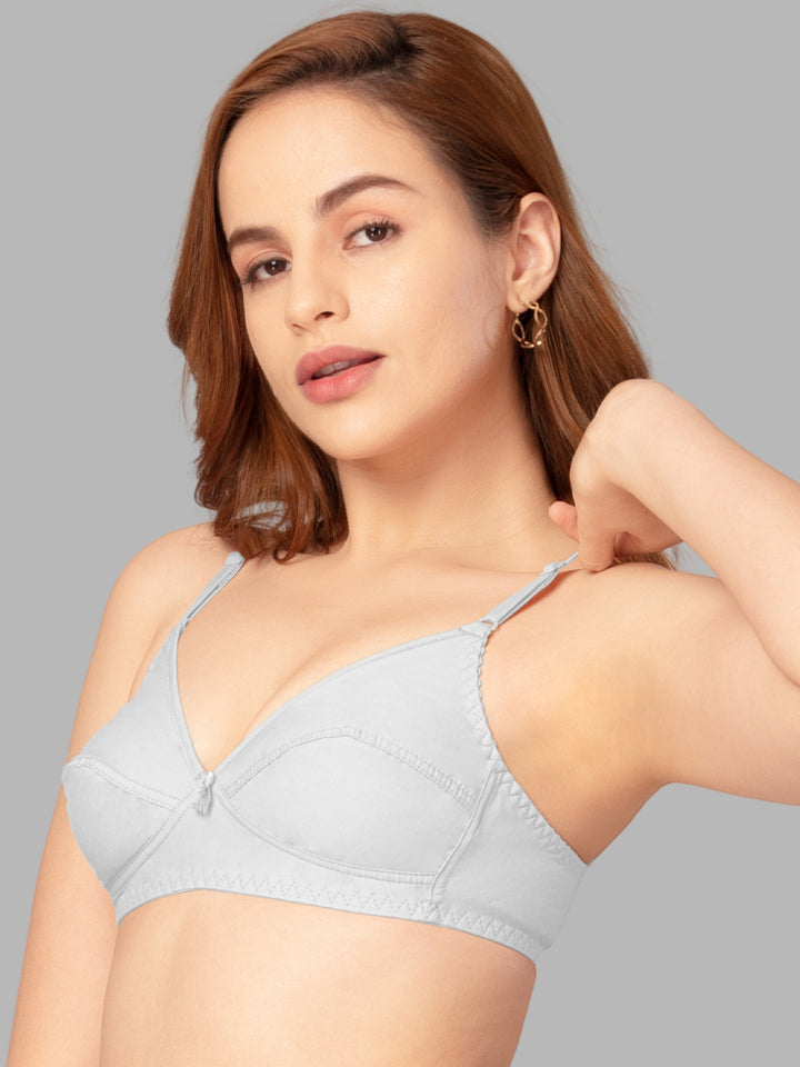 Daisy Dee White and Black Non Padded Non-Wired Full Coverage T-Shirt Bra Pack of 2 - NARTHE-WHITE/BLACK