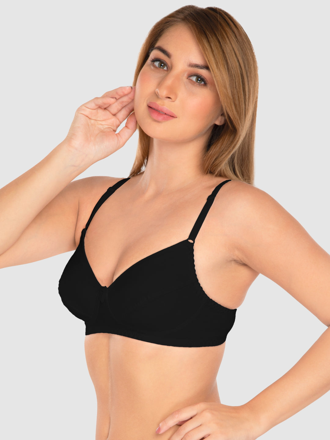 Daisy Dee Black and Carrot Non Padded Wirefree Full Coverage T-Shirt Bra Pack of 2 - NCLBR-BLACK/CARROT