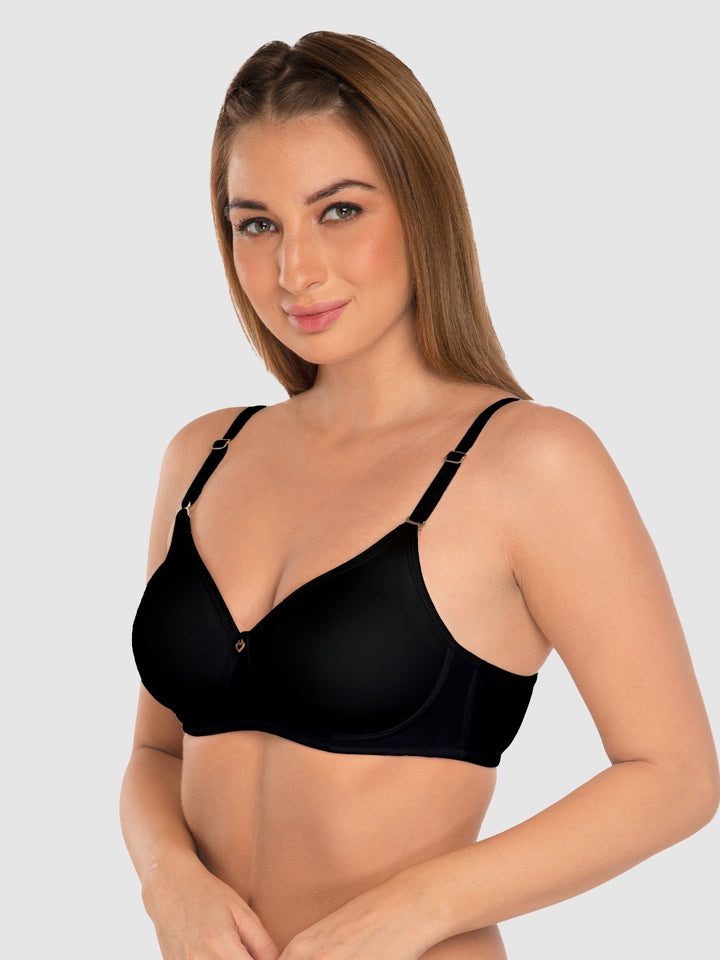 Daisy Dee Black and White Non Padded Non-Wired Full Coverage Bra Pack of 2 - NMPL-Black/White
