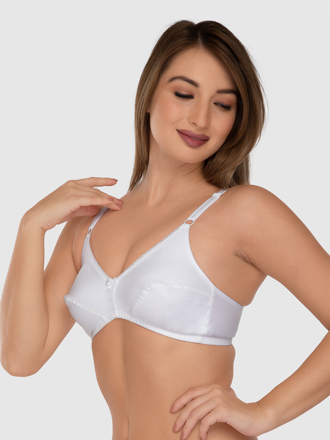 Daisy Dee White and Skin Non Padded Non-Wired Full Coverage Everyday Bra Pack of 2 - NFERY-White/Skin