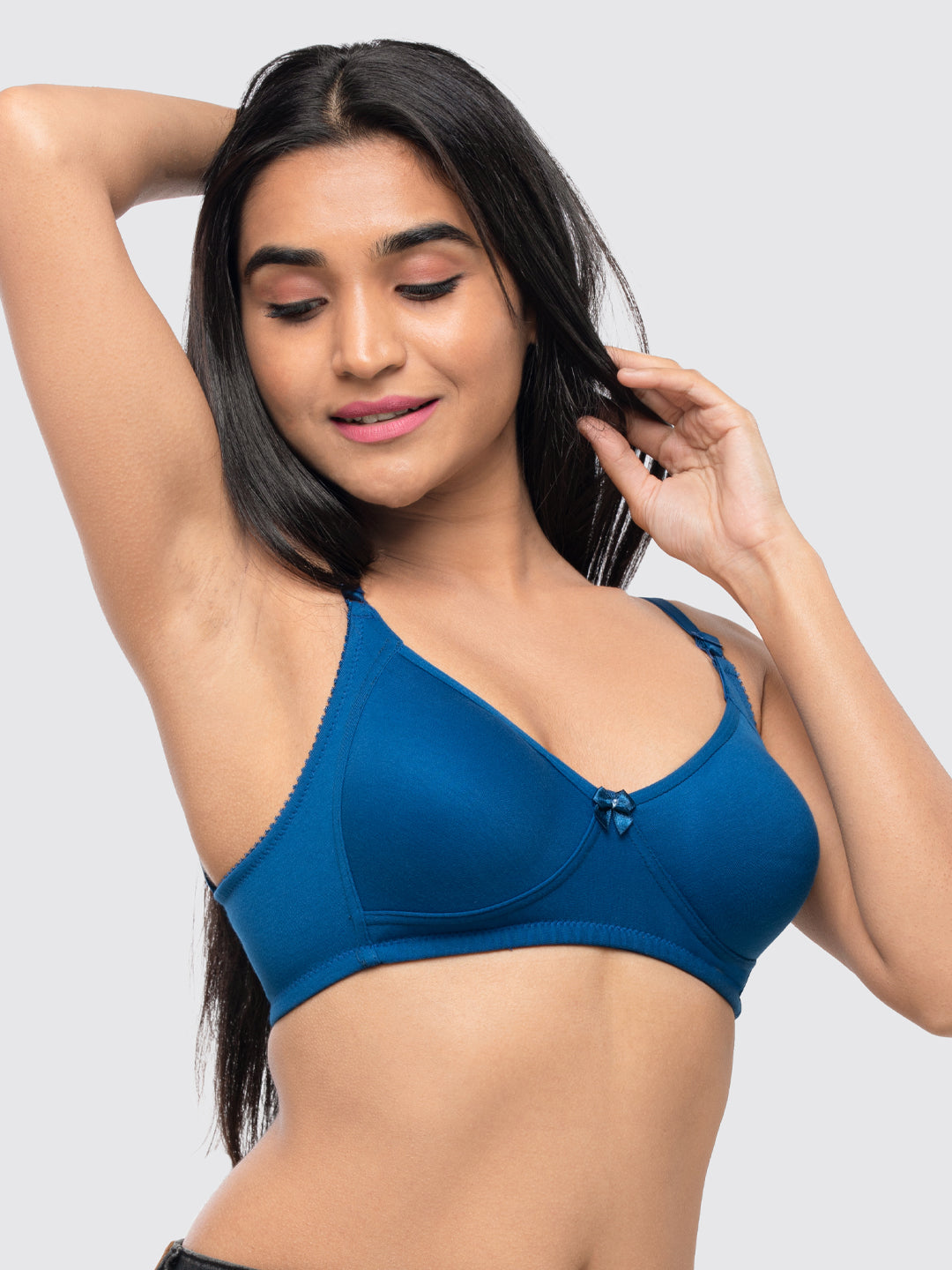 Lovable Ink Blue Non Padded Non Wired Full Coverage Bra Contours-Ink Blue