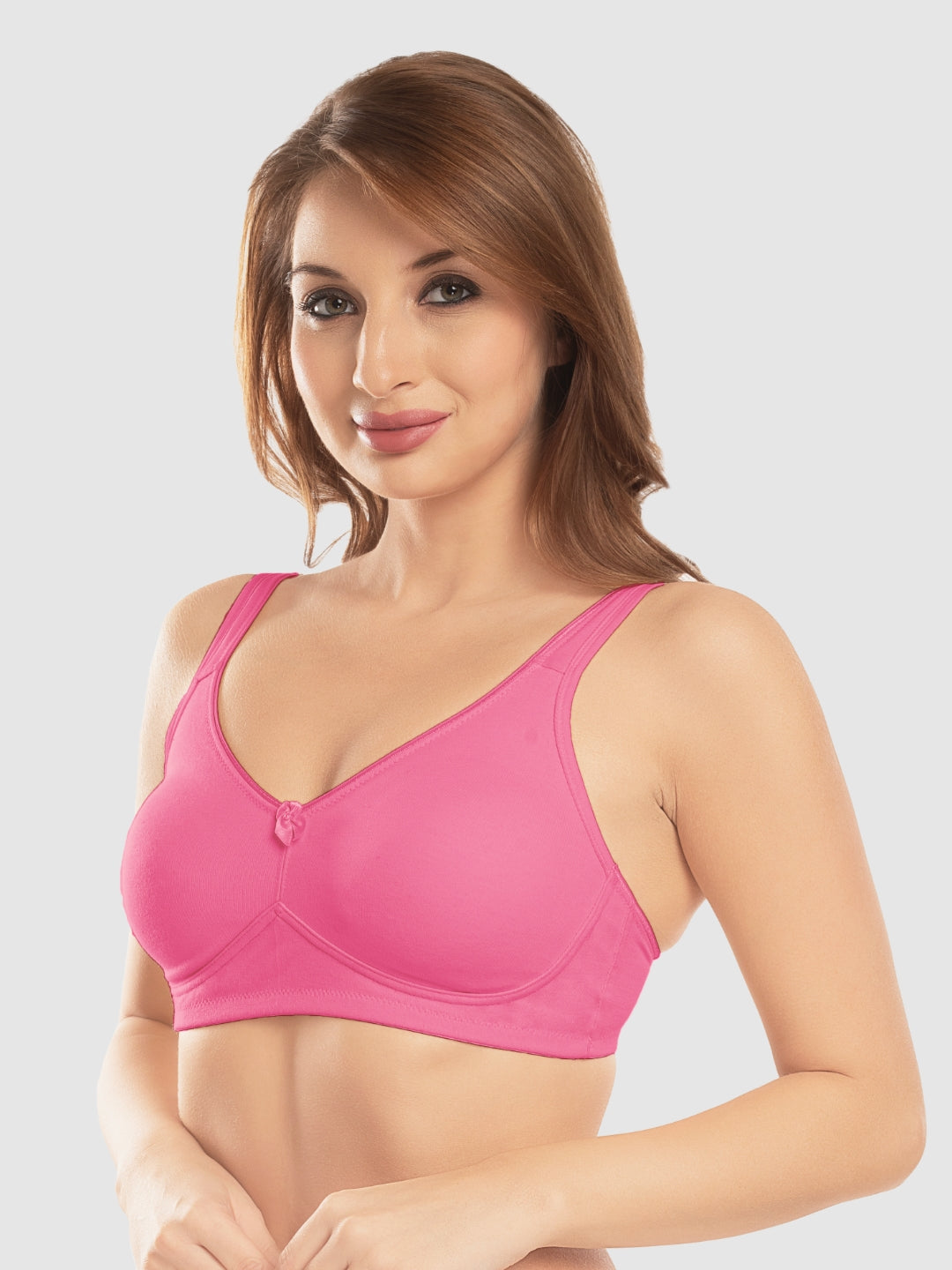 Daisy Dee Dusty Rose and Black Non Padded Non-Wired Full Coverage T-Shirt Bra Pack of 2 - NDLGHT-D.Rose/Black