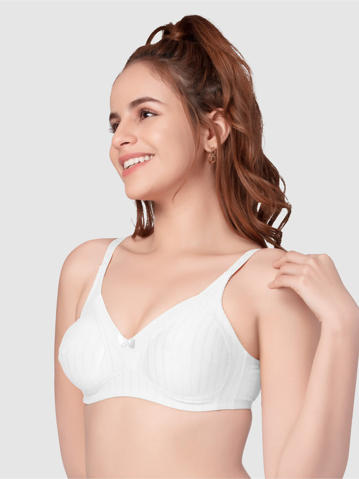 Daisy Dee Black and White Non Padded Non-Wired Full Coverage T-Shirt Bra Pack of 2 - NSPRSTR-Black/White