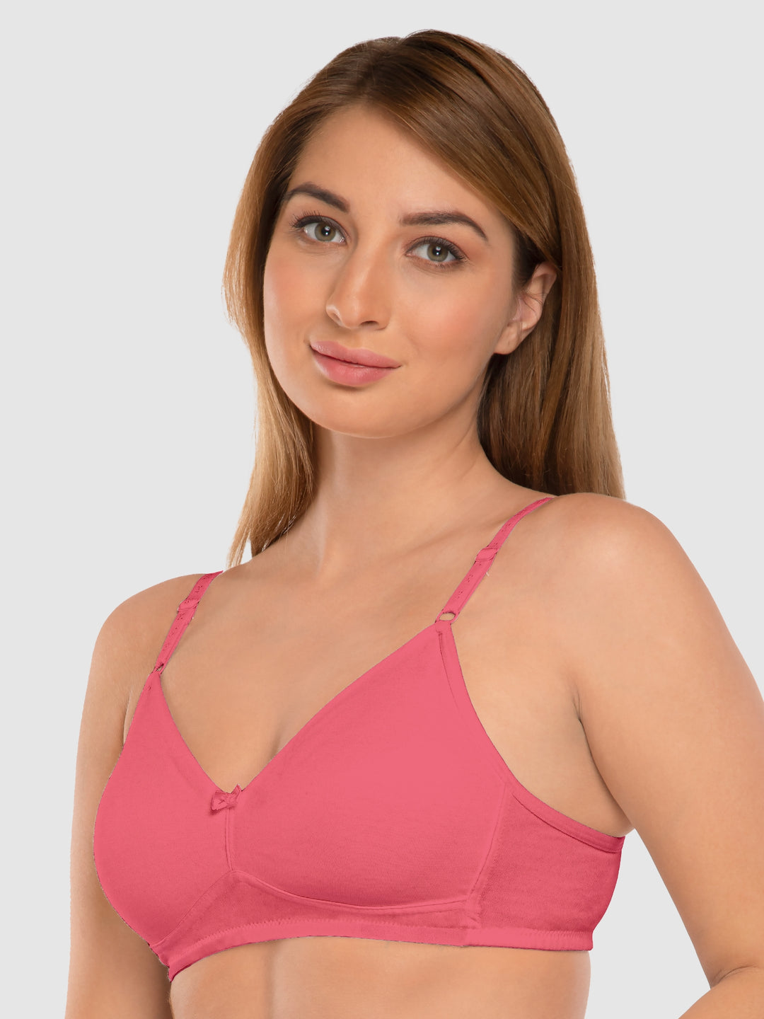 Daisy Dee Carrot and Black Non Padded Non-Wired Full Coverage T-Shirt Bra Pack of 2 - NDSZN-Carrot/Black