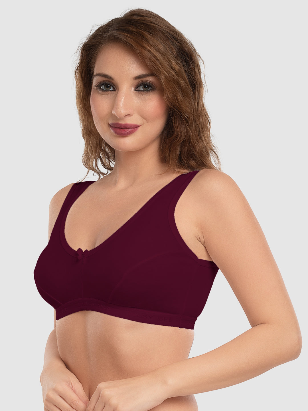 Daisy Dee Maroon and Beige Non Padded Wirefree Full Coverage Sports Bra Pack of 2 - NLRA-MAROON/BEIGE