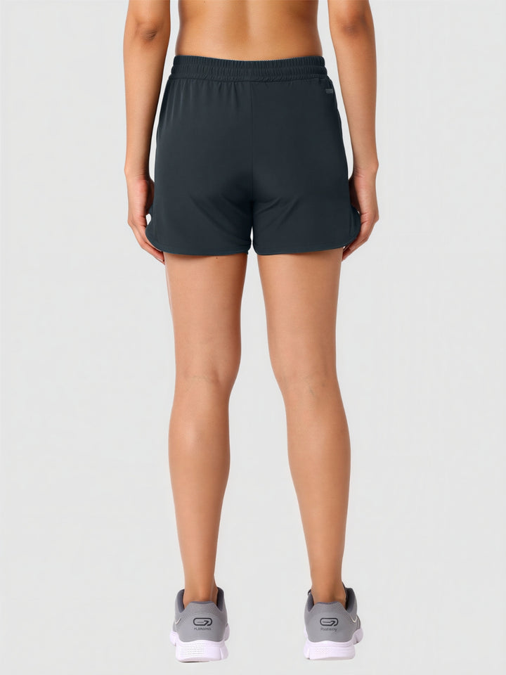 Women Grey Solid Slim Fit Shorts - SPLENDOR SHORTS-STG
