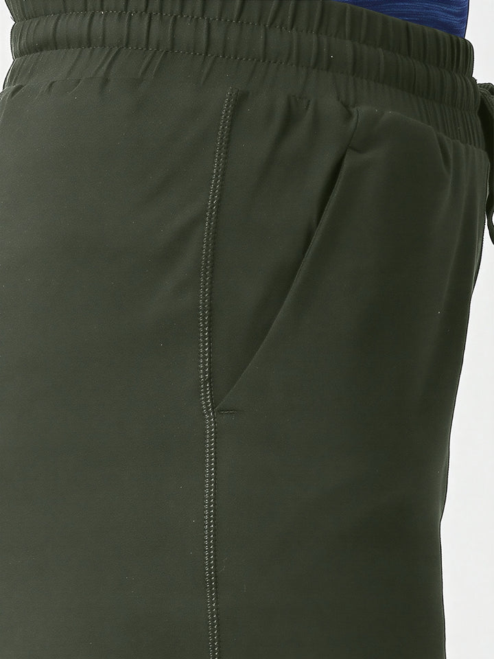 Women Olive Solid Mid Rise Yoga Pants - BASE PACE YOGA_OL