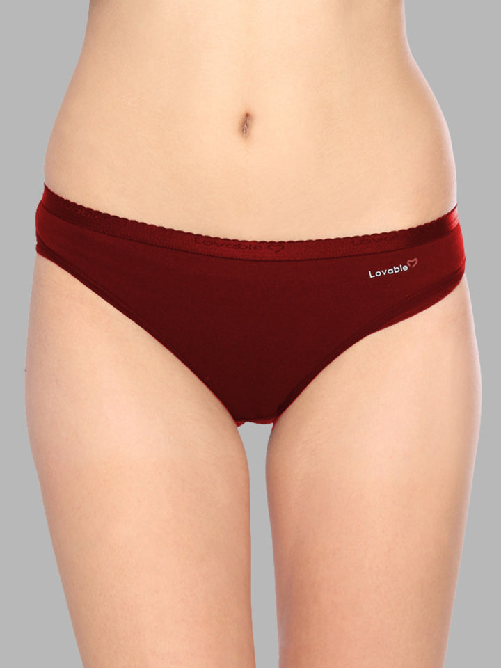 Women Multicolour Solid Bikini Panty - COTTON BIKINI