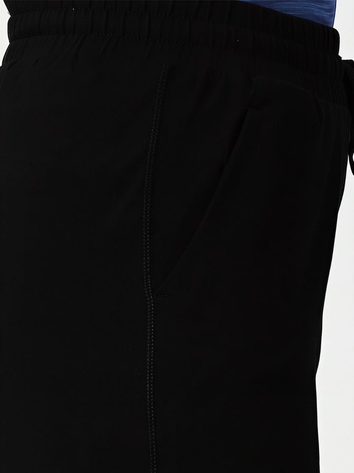 Women Black Solid Mid Rise Yoga Pants-BASE PACE YOGA_BK