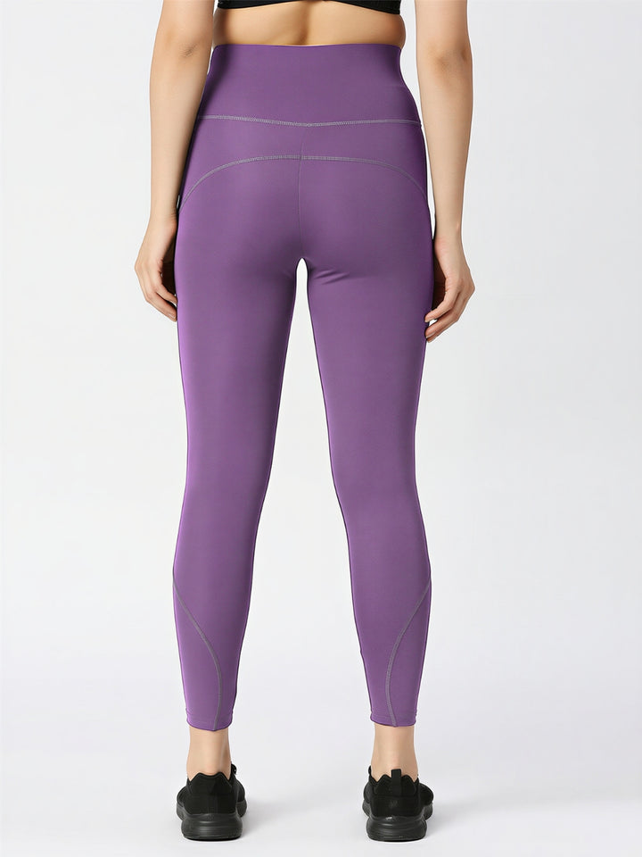 Women Purple Ash Solid Skinny Fit Tights - AERO SPRINTER XC ( H W )-PA
