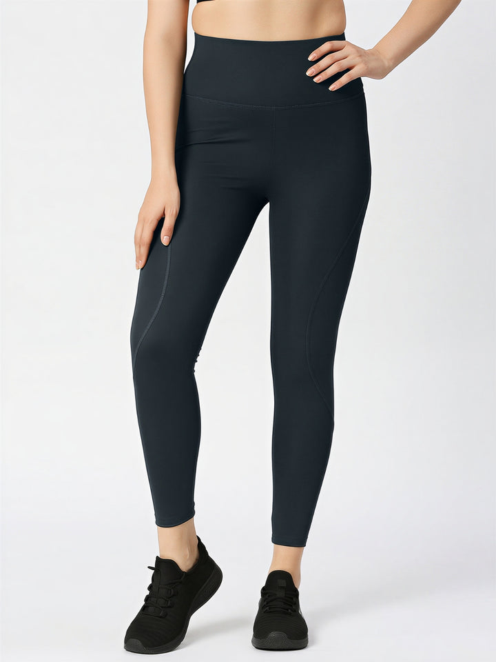 Women Steel Grey Solid Skinny Fit Tights - AERO SPRINTER XC ( H W )-ST