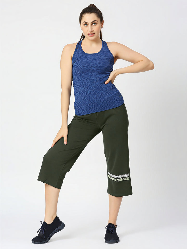 Women Olive Solid Mid Rise Yoga Pants - BASE PACE YOGA_OL