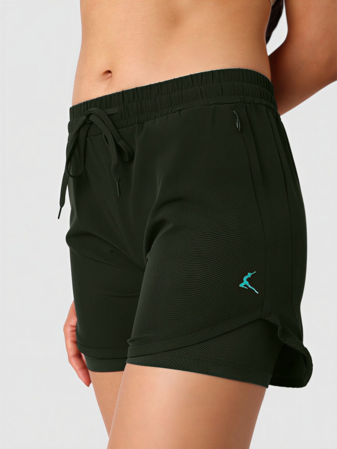 Women Olive Green Solid Slim Fit Shorts - SPLENDOR SHORTS-OL