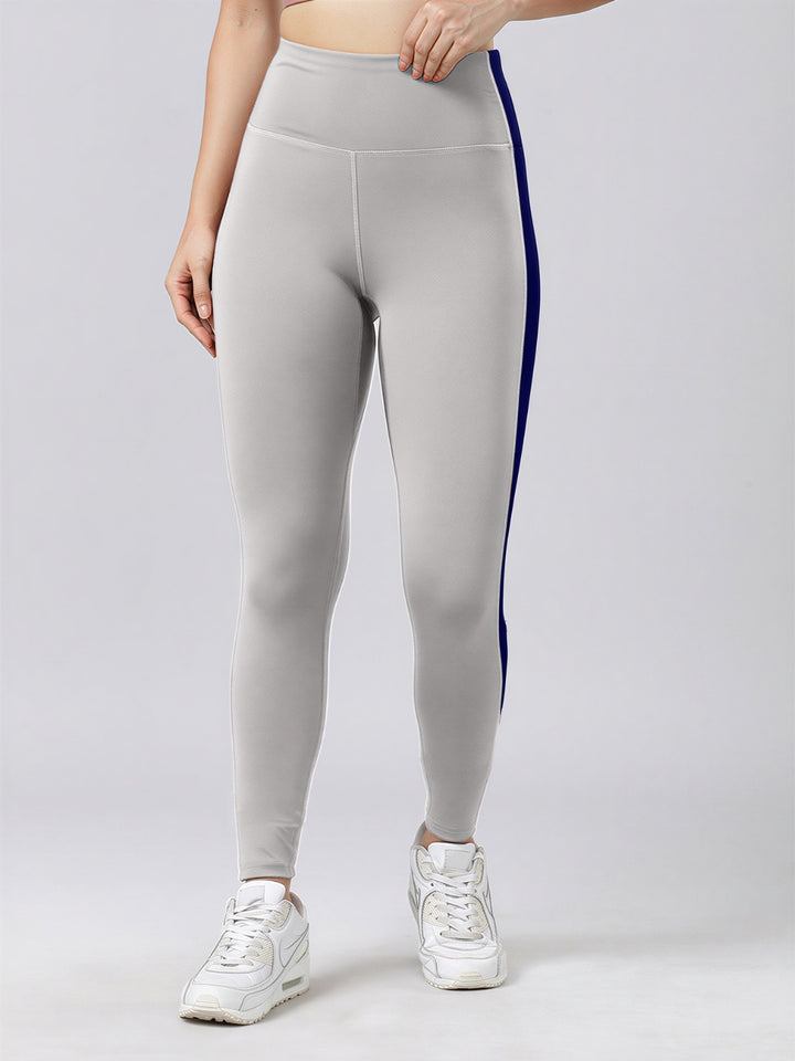 Women Cool Grey and Navy Solid Skinny Fit Tights - Augusta-CG-NY