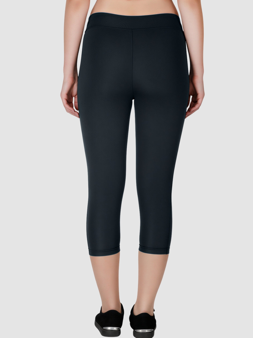Women Steel Grey Solid Skinny Fit Capri - SL Capri-ST-GR