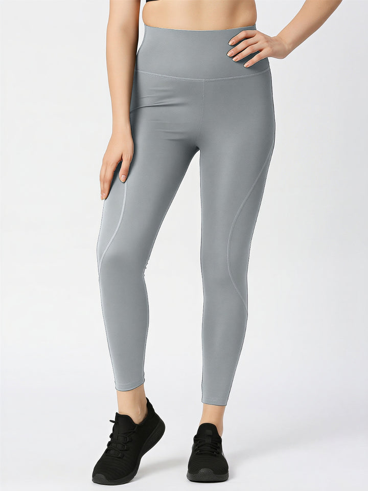 Women Cool Grey Solid Skinny Fit Tights - AERO SPRINTER XC ( H W )-CG