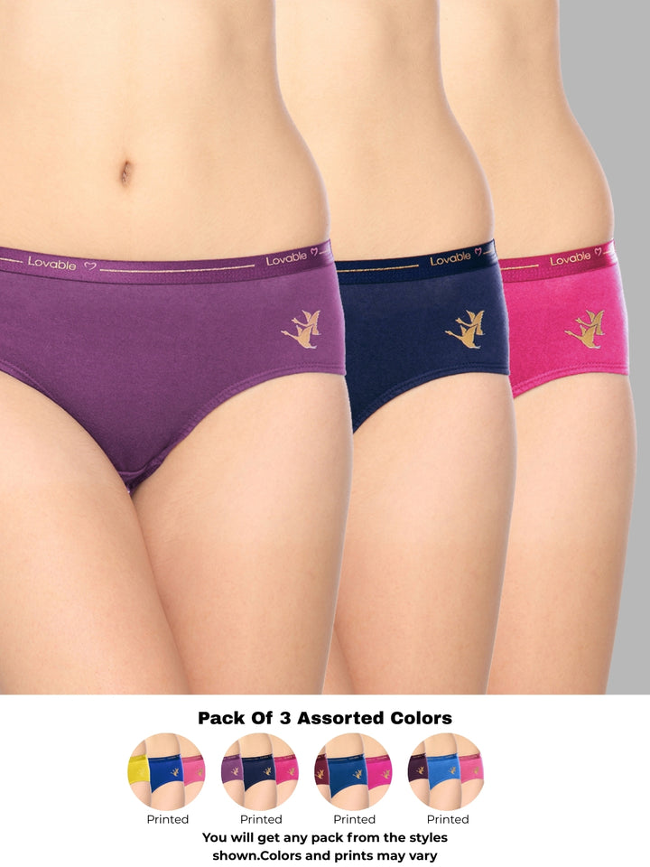 Women Multicolour Solid Hipster Panty - GLITTERS