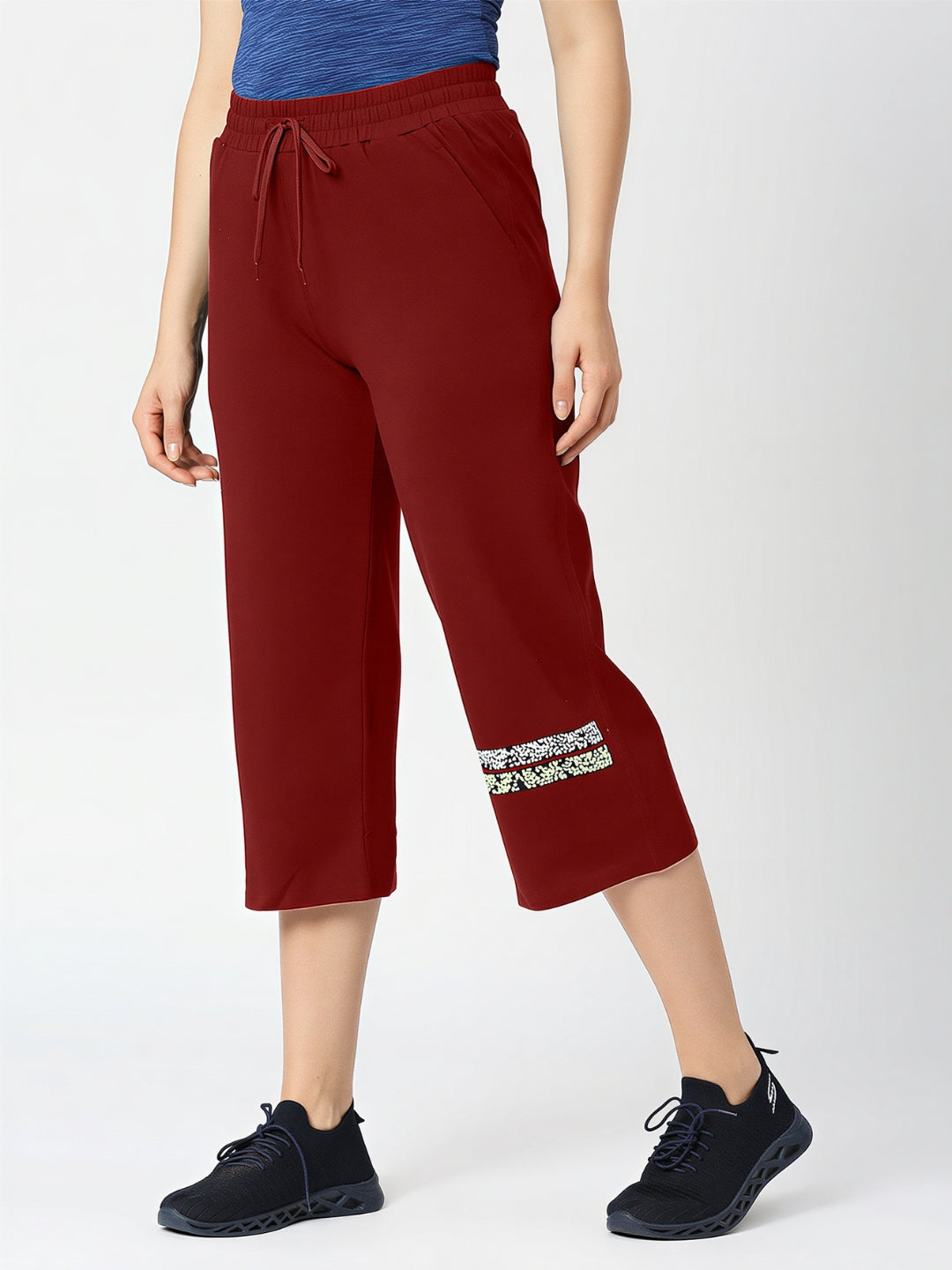Women Maroon Solid Mid Rise Yoga Pants-BASE PACE YOGA_MR