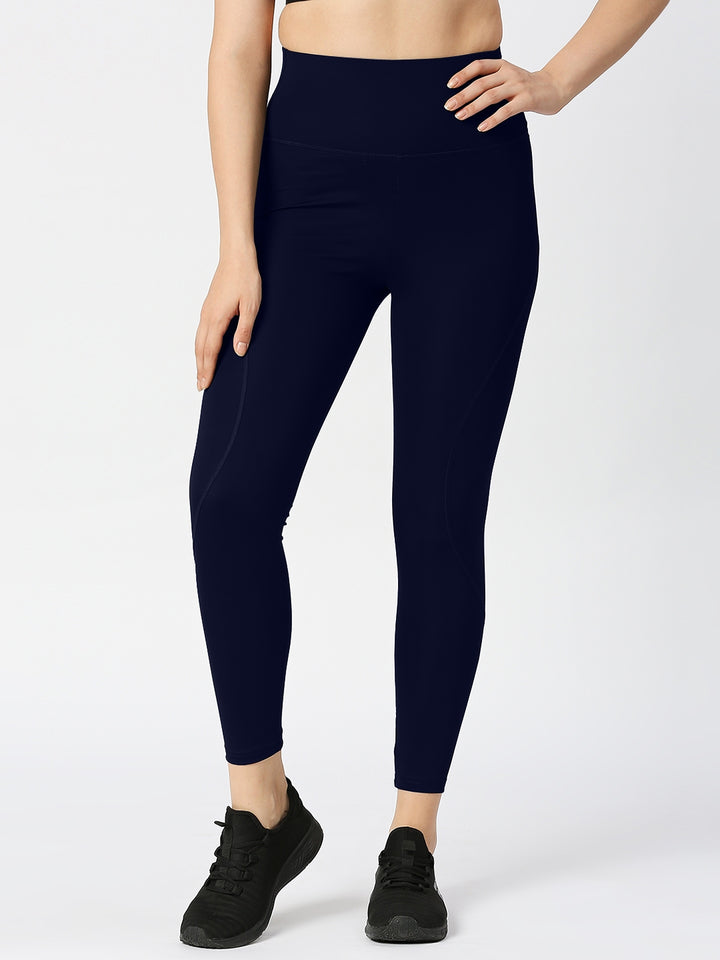 Women Navy Solid Skinny Fit Tights - AERO SPRINTER XC ( H W )-NY